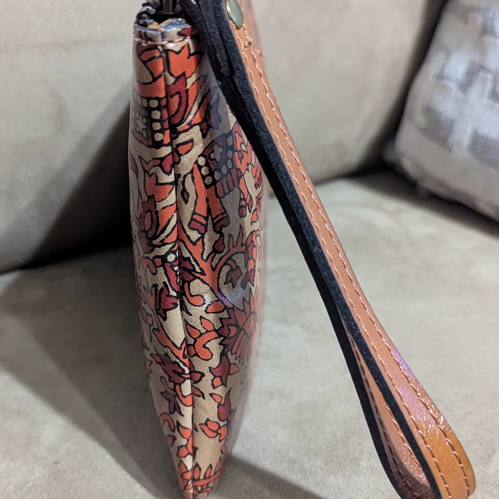 Patricia Nash Tan and Red Floral Wristlet - Picture 2 of 6